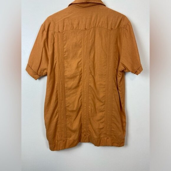 The Havanera Guayabera Linen Blend Embroidered Coastal Button Down Tropical - Picture 6 of 8